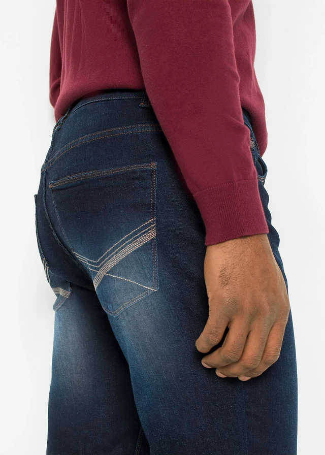 Regular fit multi stretch jeans met comfortband, straight • donkerblauw denim • product-page.page-title-suffix