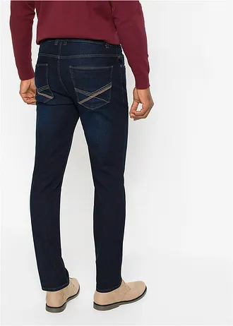 Jean extensible regular à taille élastiquée, droit • bleu foncé denim • Boutique bonprix