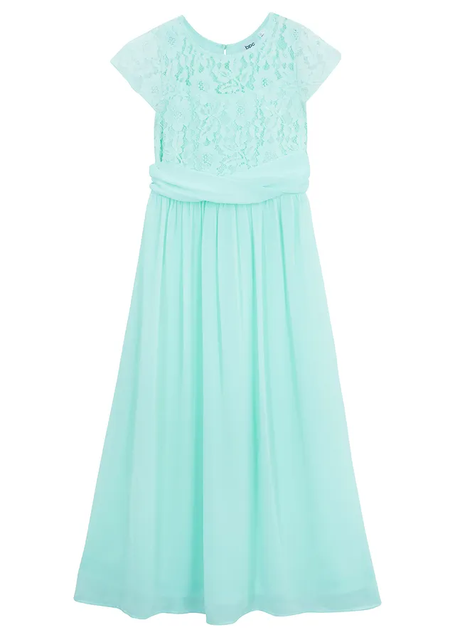 Robe en mousseline avec dentelle • menthe pastel • Boutique bonprix