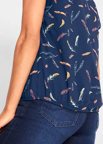 Halenka s krátkým rukávem • tmavě modrá se vzorem • bonprix obchod