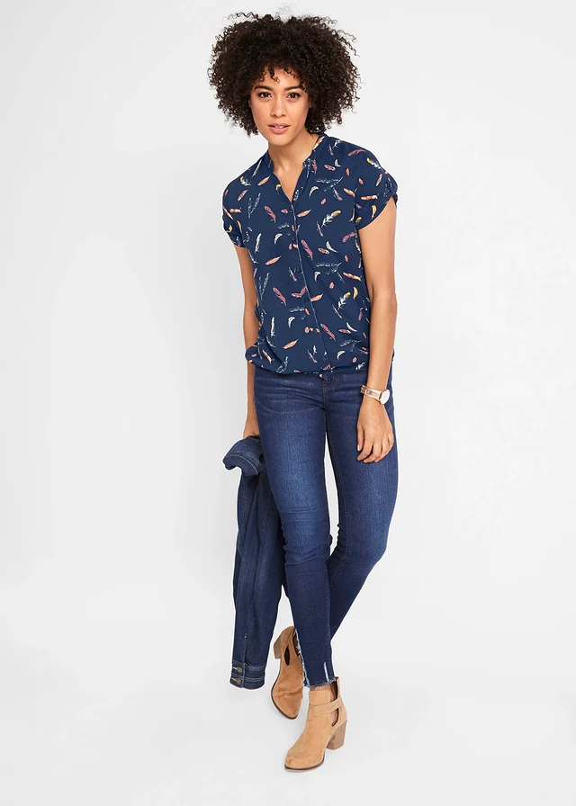 Blouse, korte mouw • donkerblauw • product-page.page-title-suffix