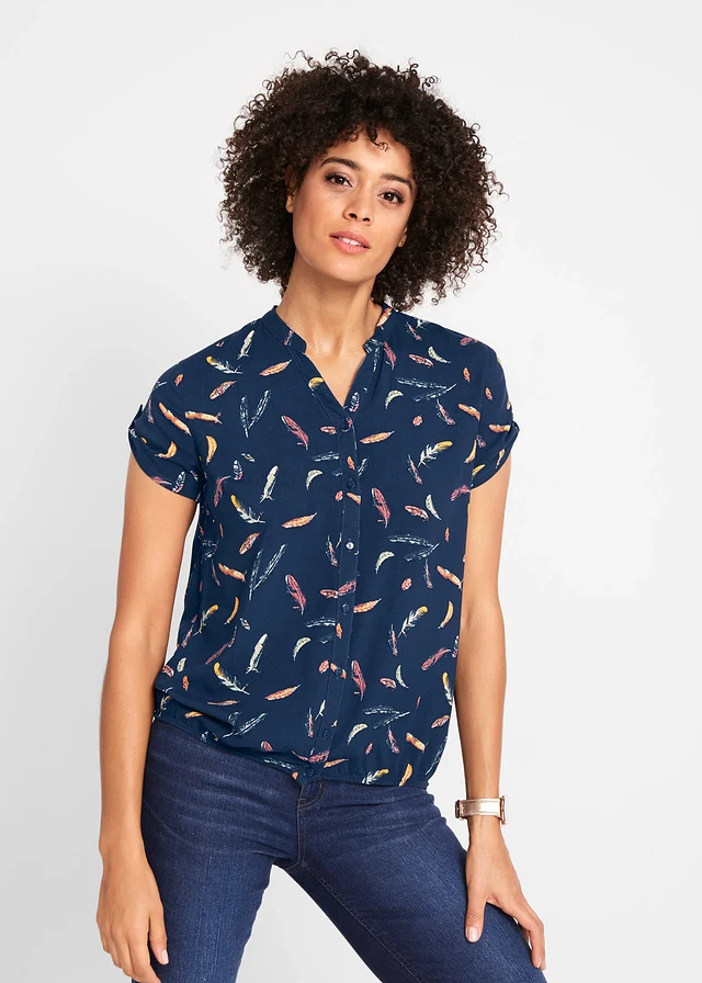Blouse, korte mouw • donkerblauw • product-page.page-title-suffix