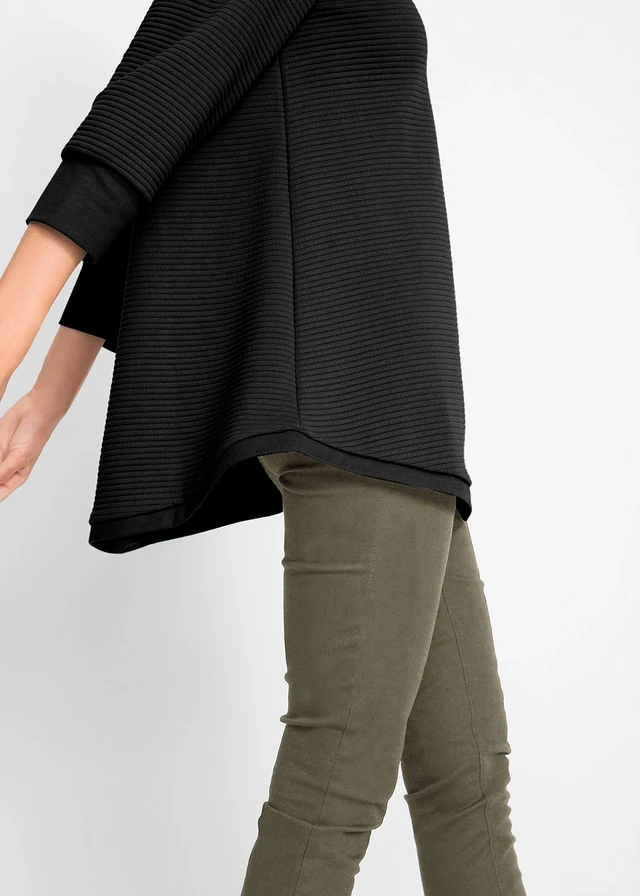 Lange sweater in A-lijn, 3/4 mouw • zwart • product-page.page-title-suffix