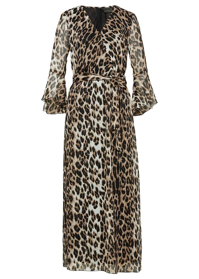 Maxi jurk met luipaardprint • camel-lichtbruin-zwart luipaardprint • bonprix online shop