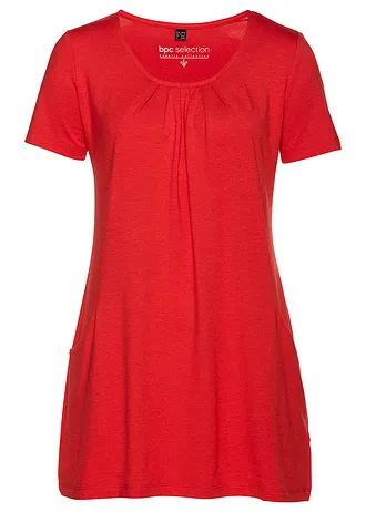 Longshirt met viscose • aardbeirood • bonprix online shop