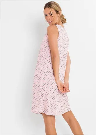 Kort nachthemd in een zachte viscosemix • zacht roze-mint gestippeld • bonprix online shop