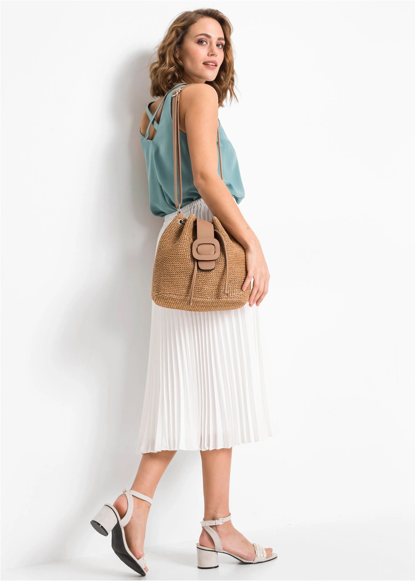 Sac bourse effet paille • naturel-cognac • Boutique bonprix