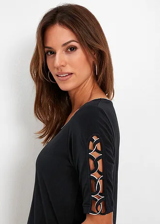 Bluză • negru/alb • magazin bonprix