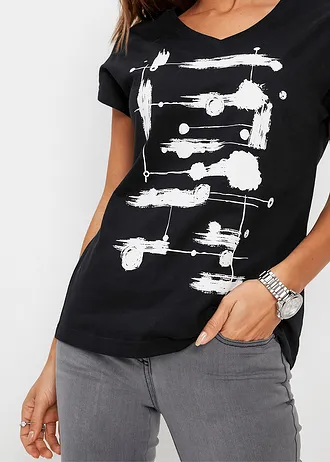 Triko • černo-bílá s potiskem • bonprix obchod