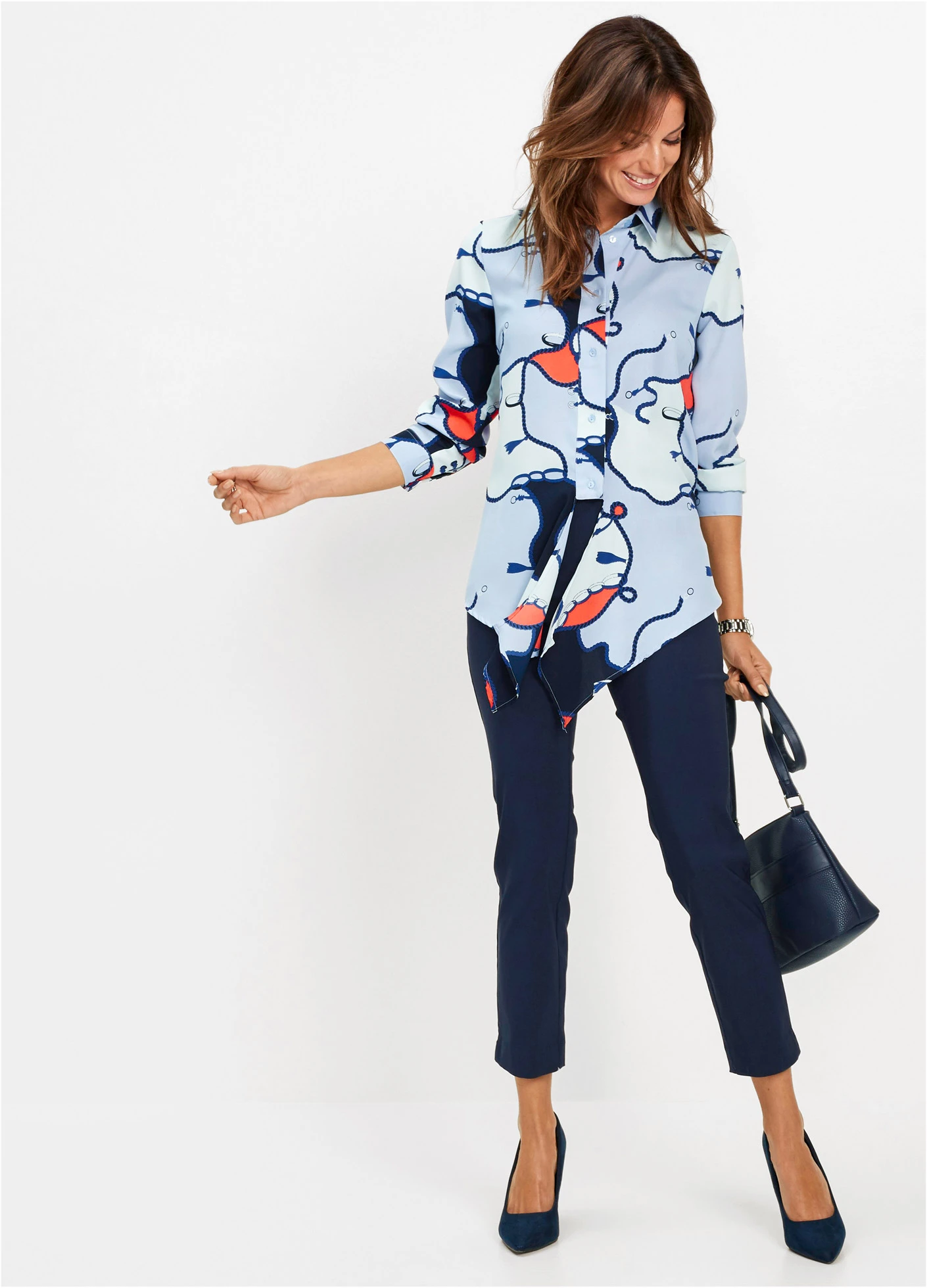 Pantaloni 7/8 bengalină • bleumarin • magazin bonprix