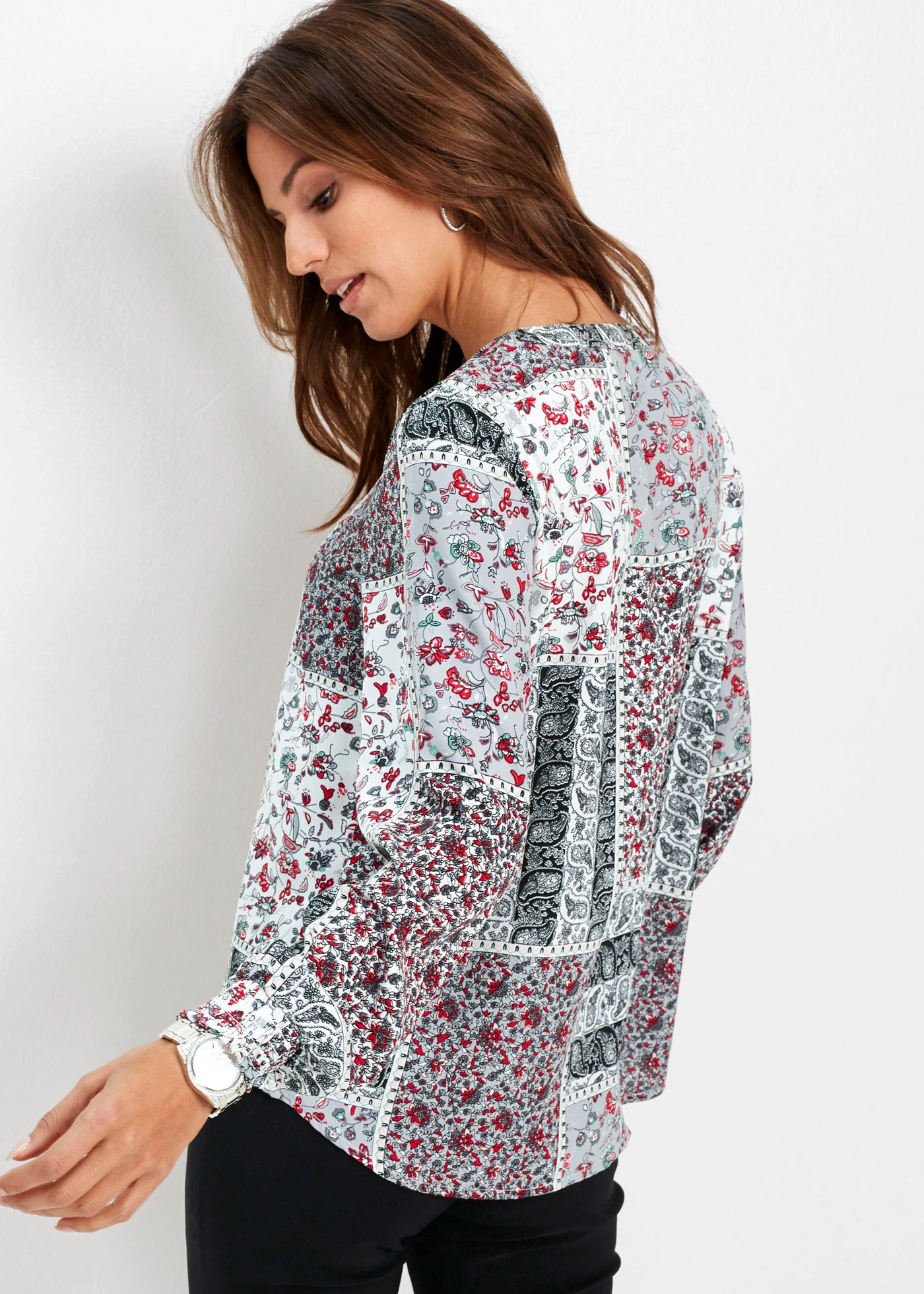 Blouse met print • zilvergrijs met print • bonprix online shop