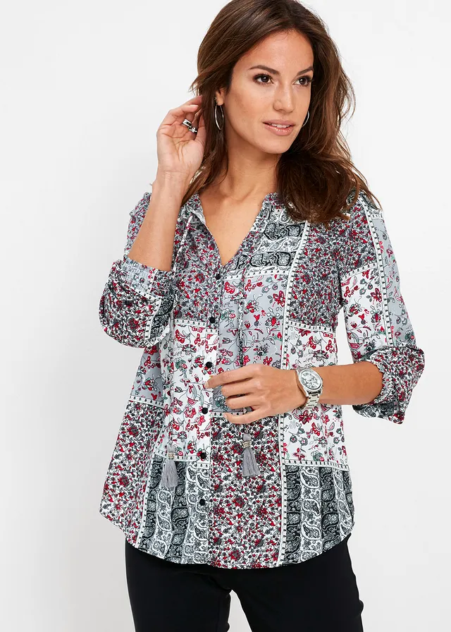 Blouse met print • zilvergrijs met print • bonprix online shop