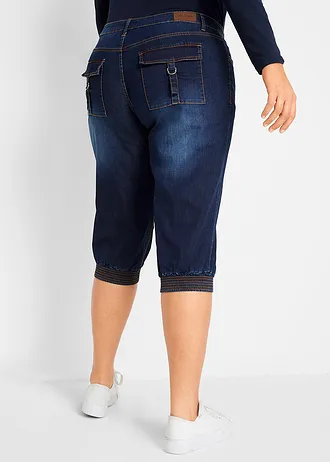 Stretch capri jeans, Kleur: donkerblauw used
