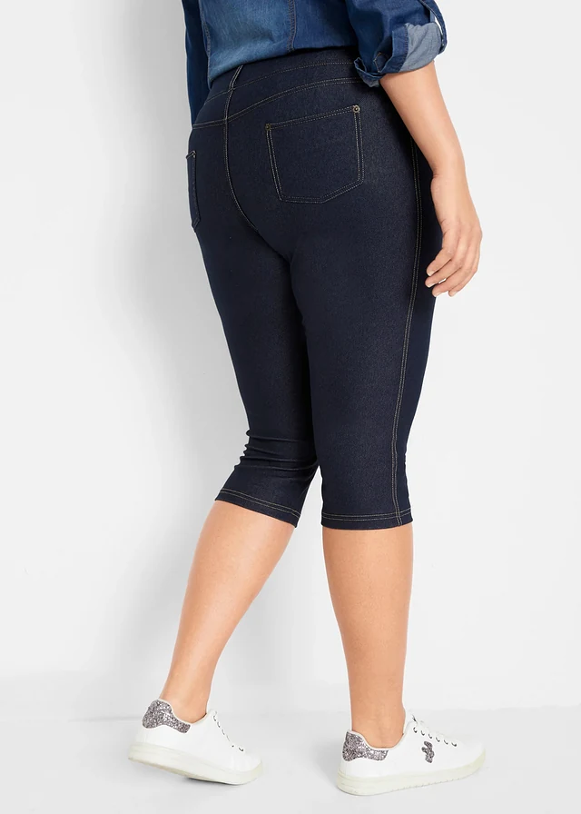 Legging corsaire imitation jean, Couleur: bleu
