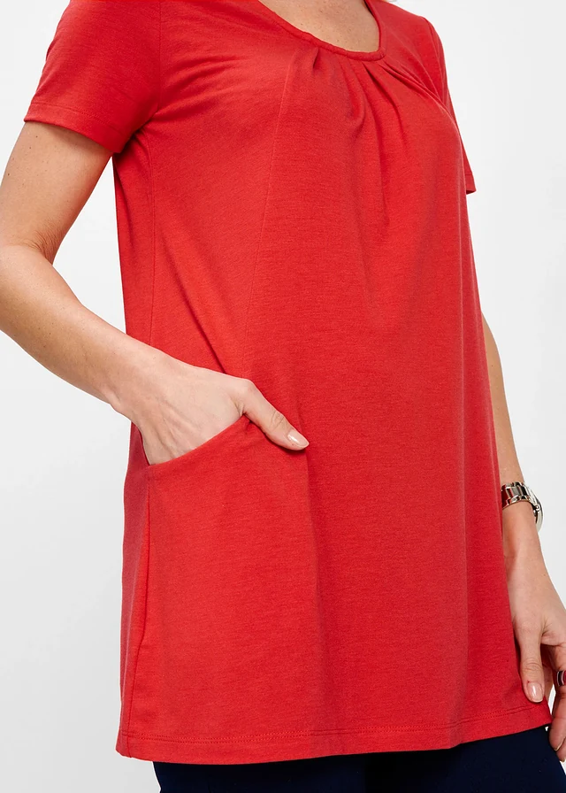 Longshirt met viscose • aardbeirood • product-page.page-title-suffix