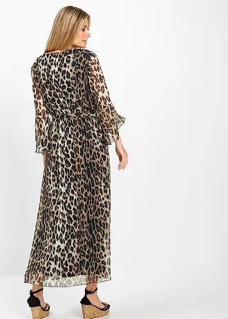 Maxi jurk met luipaardprint • camel-lichtbruin-zwart luipaardprint • bonprix online shop