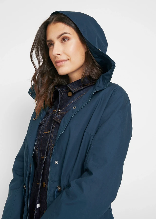 Parka z kapturem • granatowy • sklep bonprix