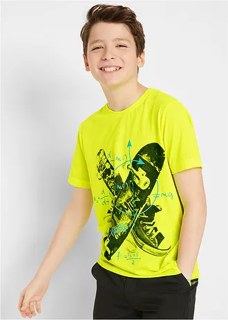 T-shirt à imprimé skater • jaune fluo imprimé • Boutique bonprix