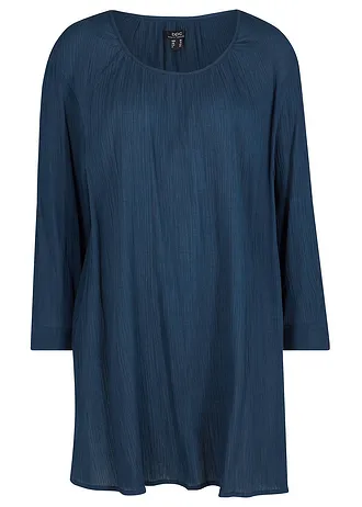 Długa tunika z bawełny • granatowy • sklep bonprix