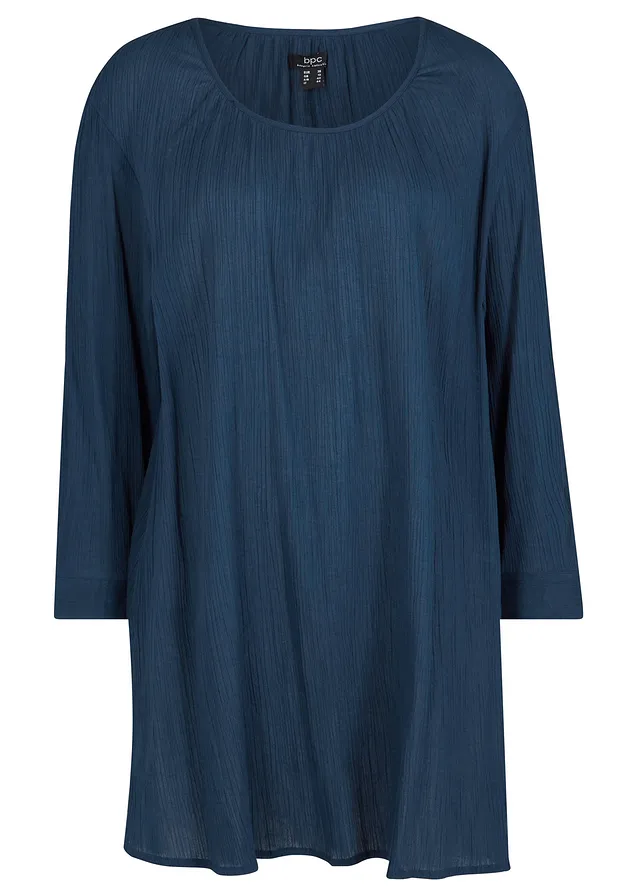 Długa tunika z bawełny • granatowy • sklep bonprix