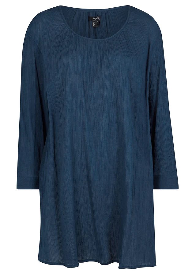 Lange tuniek van katoen, Kleur: donkerblauw