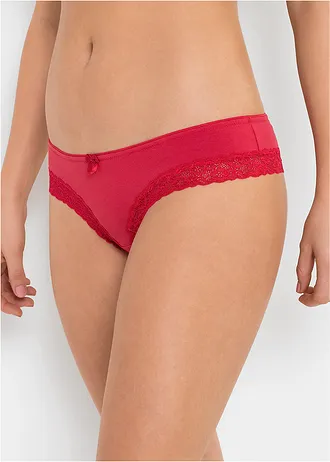 Brazilian slip (set van 4) • zwart+rood • bonprix online shop