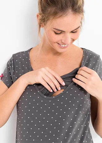 Kojicí noční košile, z organické bavlny • břidlicově šedá s puntíky • bonprix obchod