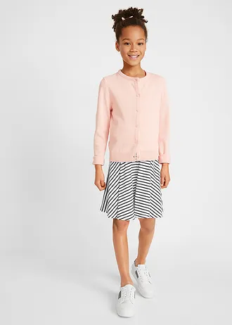 Fustă din jerse din bumbac organic 100% (set/2 buc.) • negru+negru/alb cu dungi • magazin bonprix