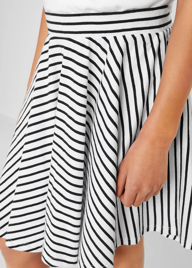 Lot de 2 jupes en jersey 100% coton • noir + noir/blanc rayé • product-page.page-title-suffix