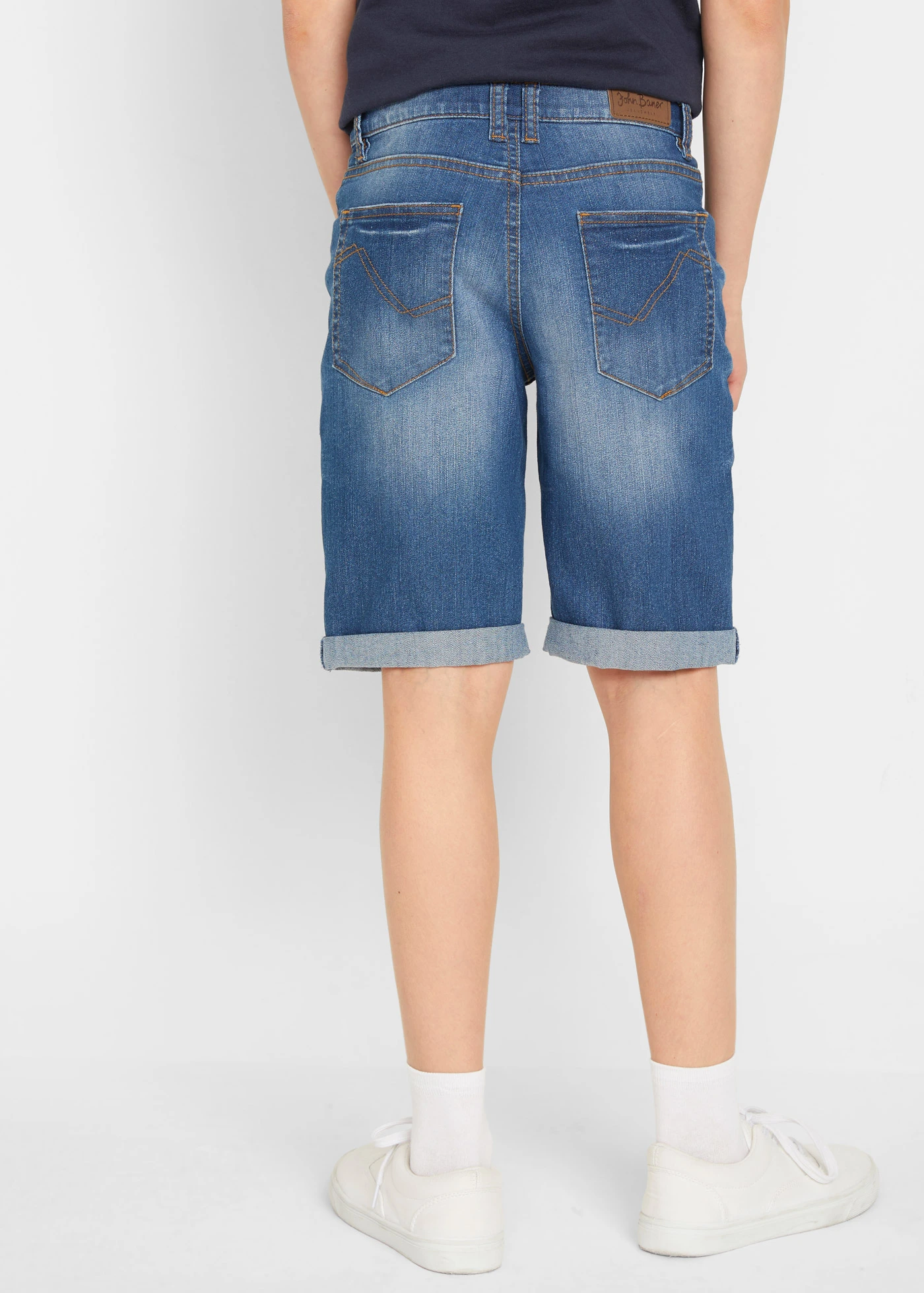 Bermudy ze stretchem  o kroju slim fit • niebieski "stone" • sklep bonprix