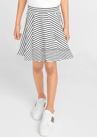 Jeysey rok van katoen (set van 2) • zwart+zwart-wit gestreept • bonprix online shop