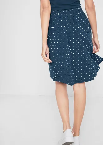 Džersejová sukňa (2 ks) • tmavomodrá/biela kvetovaná + čierna • obchod bonprix