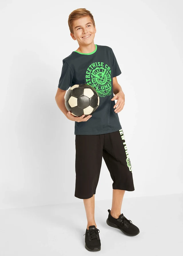 Lot de 2 T-shirts 100% coton • noir + vert vif imprimé • product-page.page-title-suffix