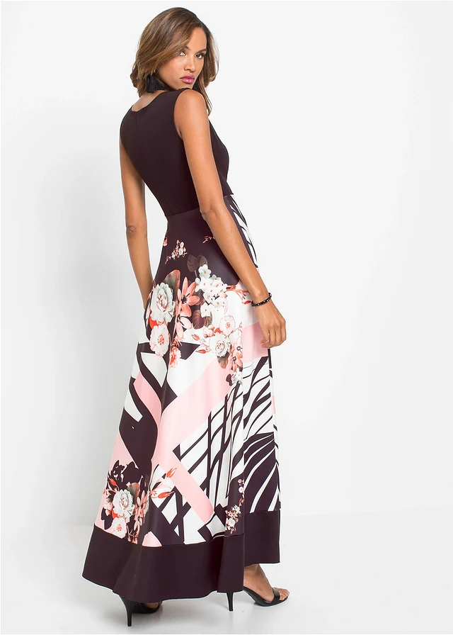 Robe longue • noir-rose-blanc floral • product-page.page-title-suffix