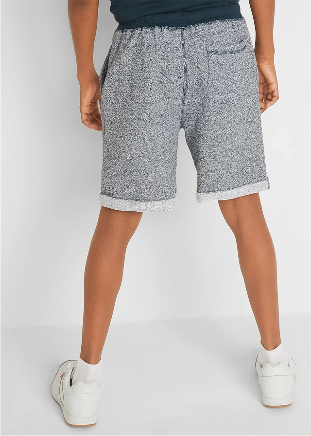 Jongens bermuda in denim look, Kleur: donkerblauw mêlee