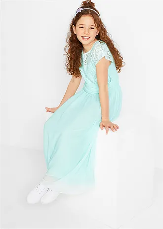 Rochie din șifon cu dantelă • verde-mentă pastel • magazin bonprix