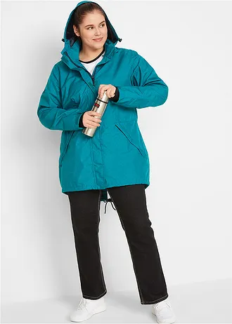 Outdoor parka, waterdicht, Kleur: zeeturkoois gemêleerd