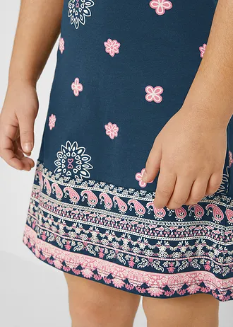 Rochie din jerse din bumbac organic 100% • bleumarin cu imprimeu • magazin bonprix