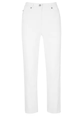 Pantalon 7/8 taille haute, Couleur: blanc