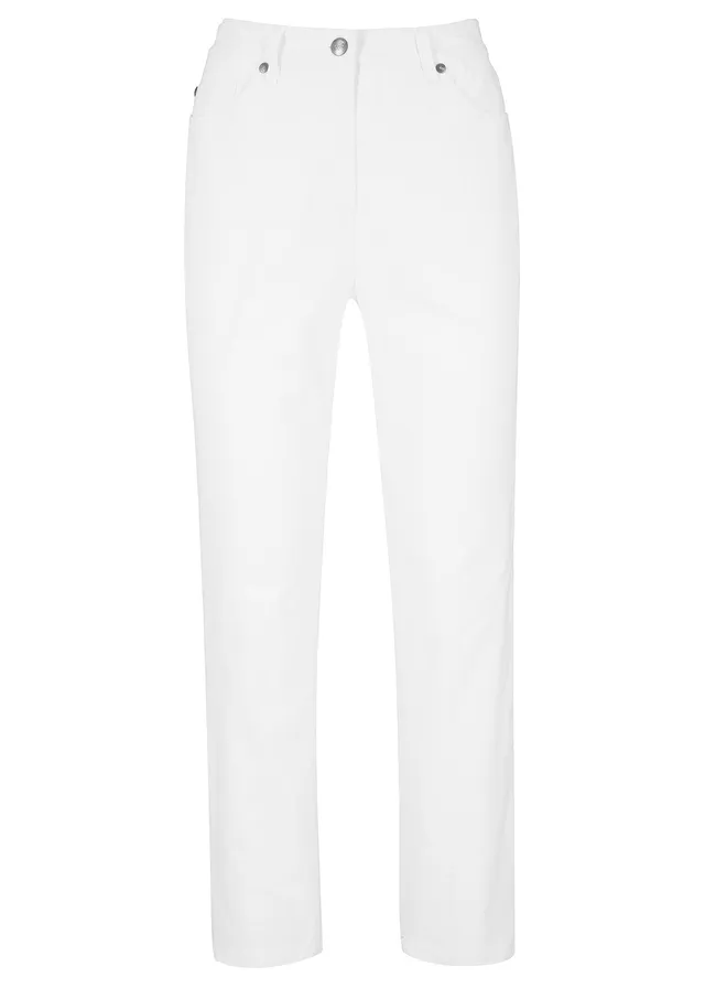 7/8 strečové kalhoty, High Waist • bílá • bonprix obchod