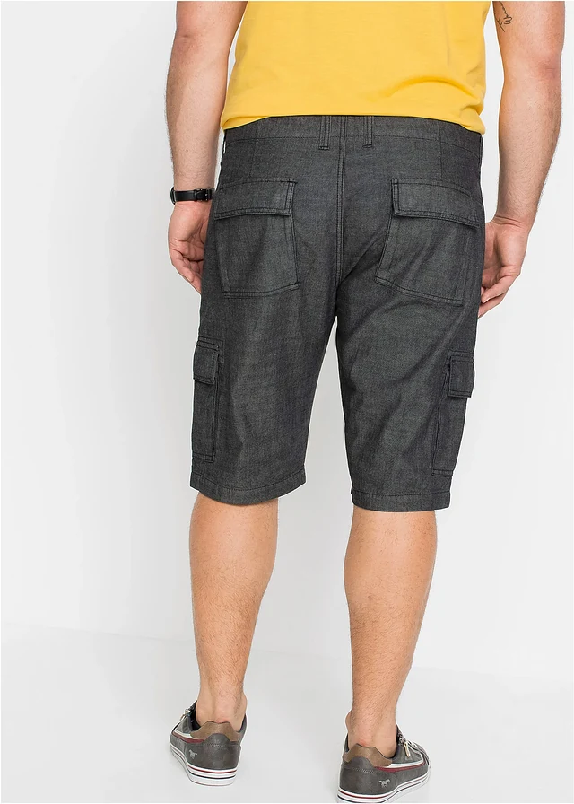 Cargo bermudy z čisté bavlny, Loose Fit, barva: černá
