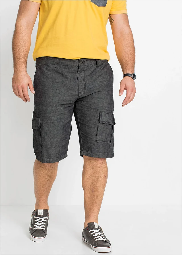 Cargo bermudy z čisté bavlny, Loose Fit, barva: černá