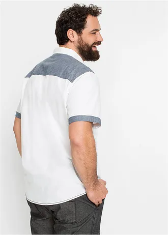 Chemise manches courtes 100% coton, Couleur: blanc