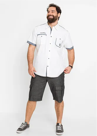 Chemise manches courtes 100% coton, Couleur: blanc