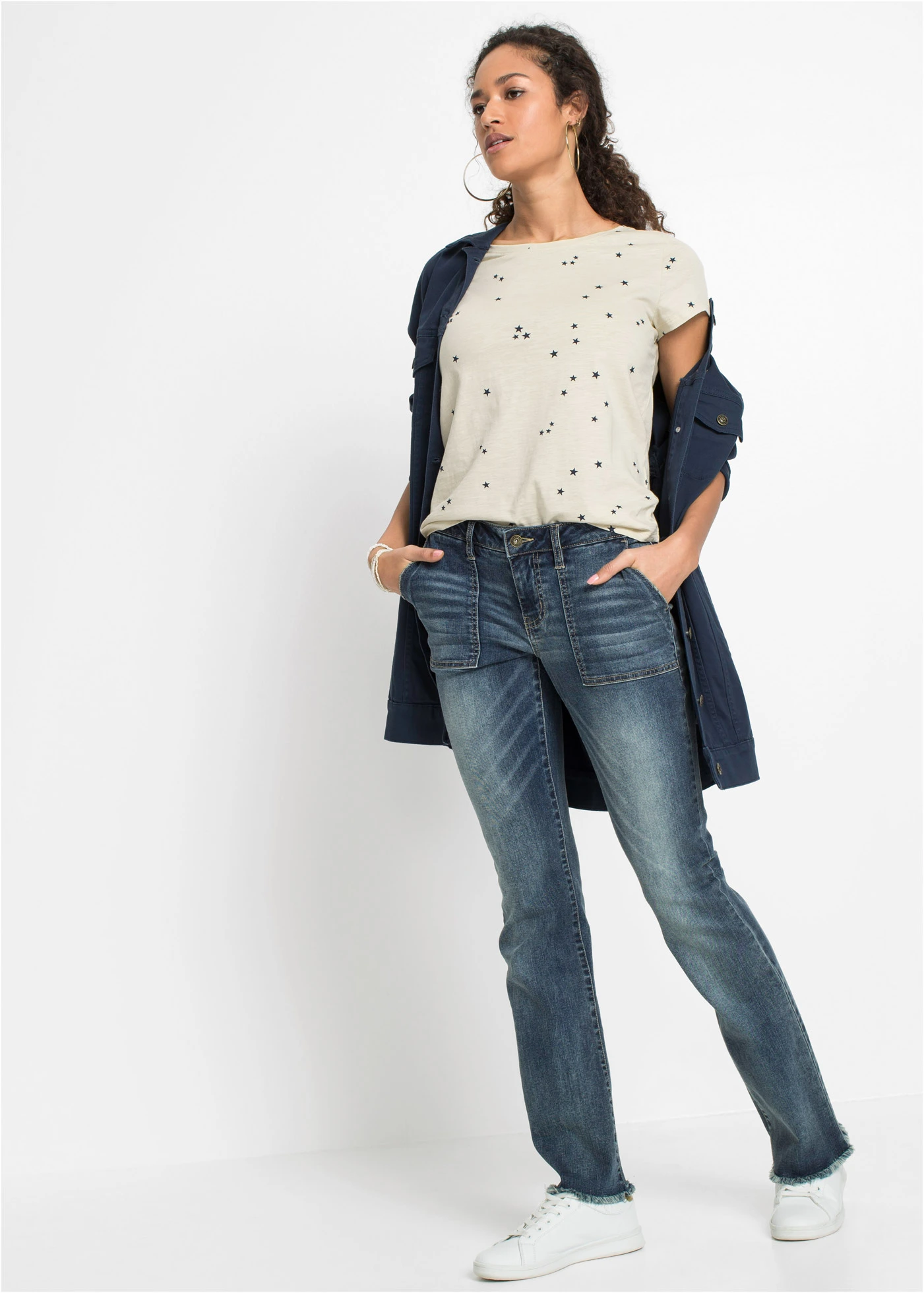 Džíny Bootcut • modrá stone • bonprix obchod