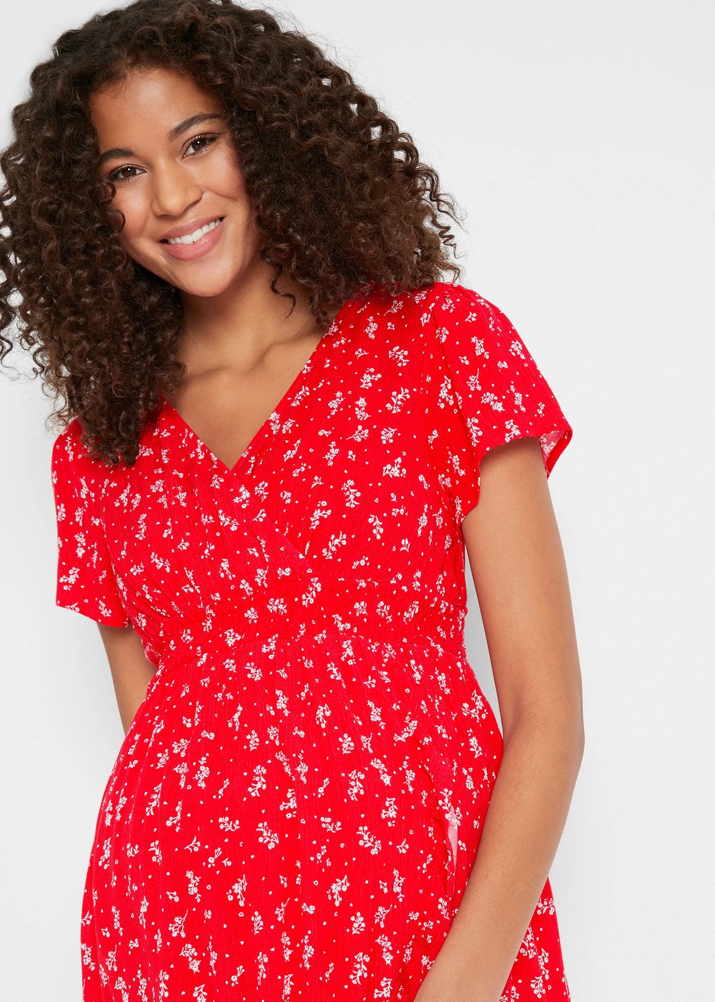 Robe de grossesse et d’allaitement en crêpe • fraise floral • Boutique bonprix