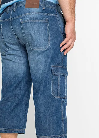 3/4 strečové cargo džíny Regular Fit, Straight • modrý denim plus size • bonprix obchod