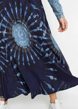 Jersey rok van vloeiende viscose • middernachtsblauw. - poederblauw - jeansblauw - rookblauw - donkerblauw gedessineerd • bonprix online shop