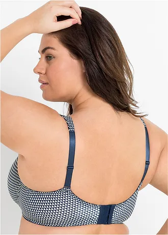 Minimizer bh met gewatteerde bandjes • donkerblauw-champagne gedessineerd plus size • bonprix online shop