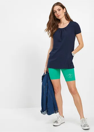 Longshirt met viscose, Kleur: donkerblauw